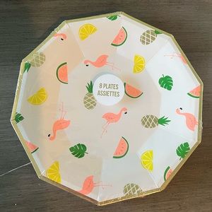 Meri Meri Flamingo, watermelon, pineapple & lemon plates 🦩🍉🍍🍋